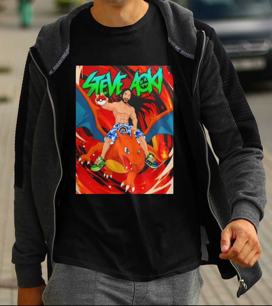 Steve Aoki Pokémon Charizard Adventure T-Shirt