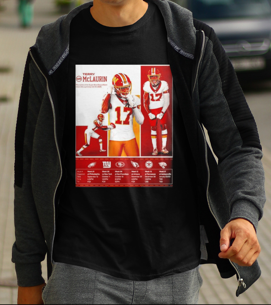 Terry McLaurin Washington Commanders 2026 Schedule NFL Football 17 Jersey Fan Gear T-Shirt