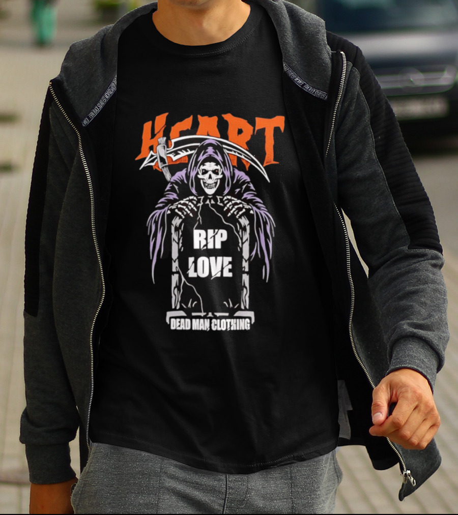 Heart Rip Love Grim Reaper Dead Man Clothing T-Shirt