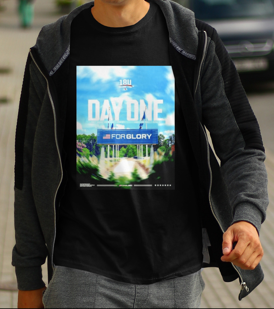 USA Baseball 18U Training Camp Day One For Glory American Flag Inspiring Journey T-Shirt