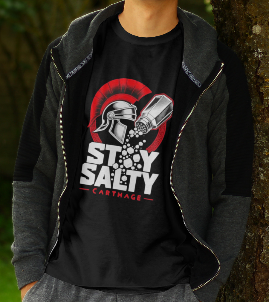 Stay Salty Carthage Roman Republic Rome Punic Wars Greek Helmet Salt Shaker T-Shirt