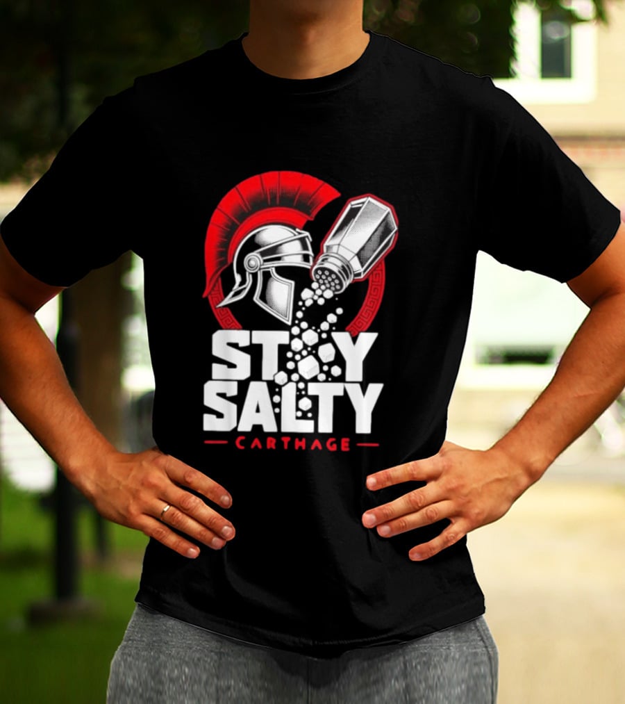 Stay Salty Carthage Roman Republic Rome Punic Wars Greek Helmet Salt Shaker T-Shirt