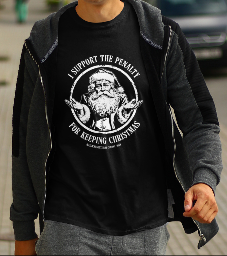I Support The Penalty Santa Claus Massachusetts Christmas T-Shirt