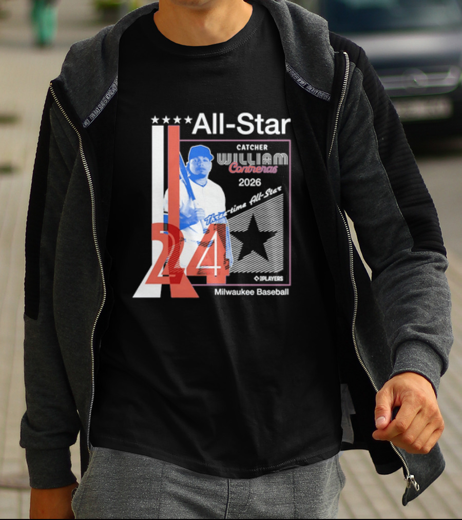 All Star Catcher William Contreras Milwaukee Baseball 2026 24 Three Time T-Shirt