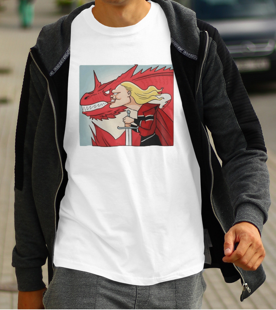 Haaland Norway Dragon Rider Caricature T-Shirt