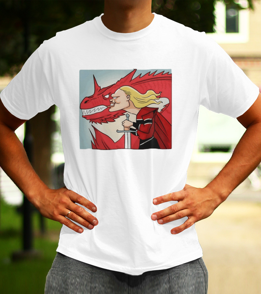 Haaland Norway Dragon Rider Caricature T-Shirt