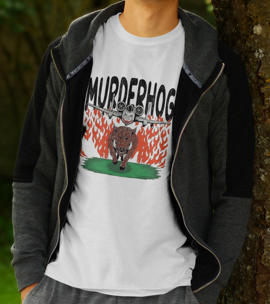 Murderhog Warthog A 10 Thunderbolt II Fiery Attack Aircraft T-Shirt