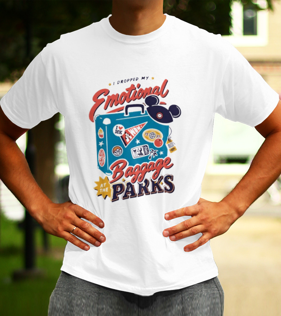 I Dropped My Emotional Baggage In Disney World Parks With Travel Suitcase And Mickey Ears T-Shirt