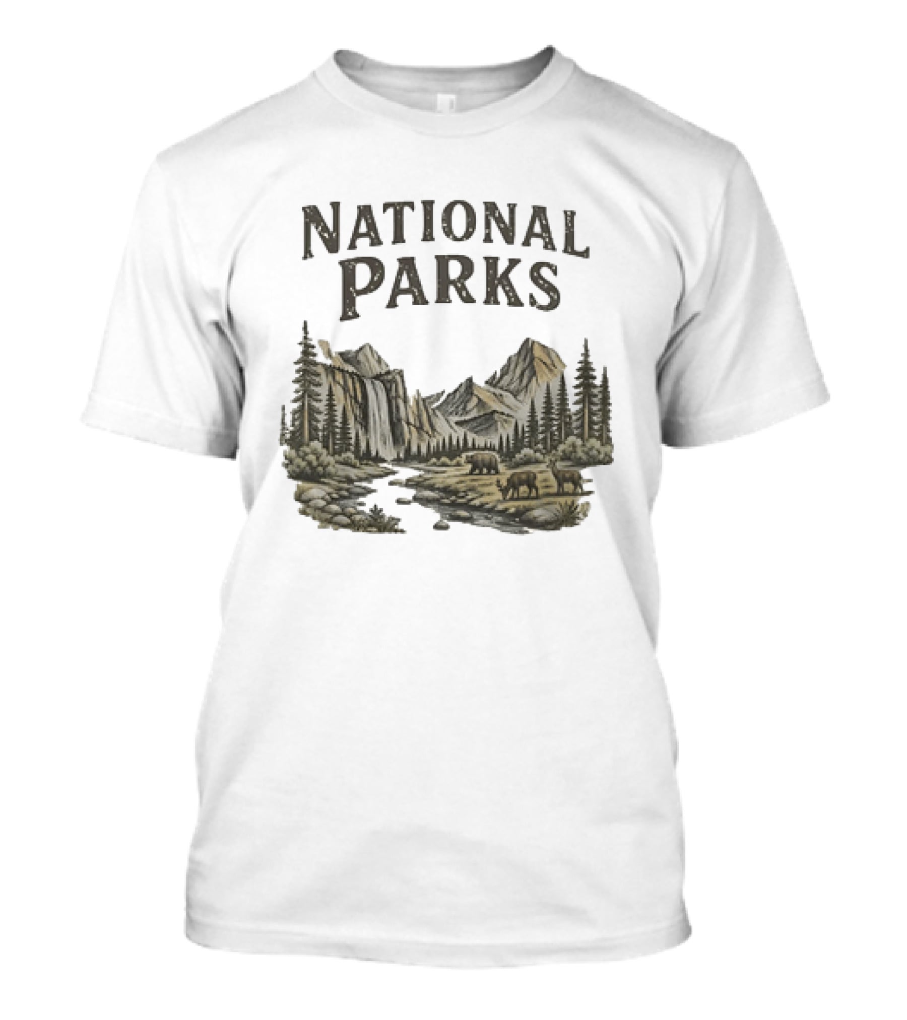 Protect Our National Parks Leave No Trace Nature Yosemite Bears Deer Mountains Forest T-Shirt