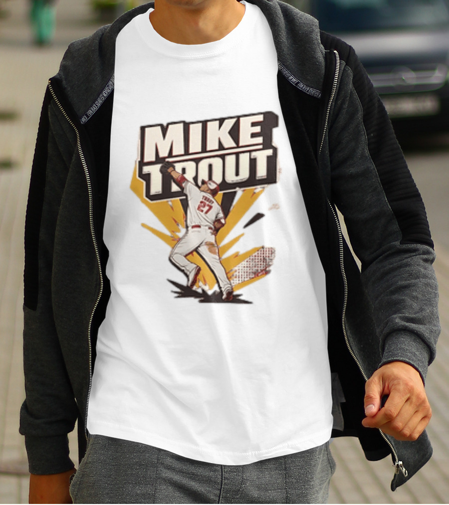 Mike Trout 27 Los Angeles Angels Baseball T-Shirt