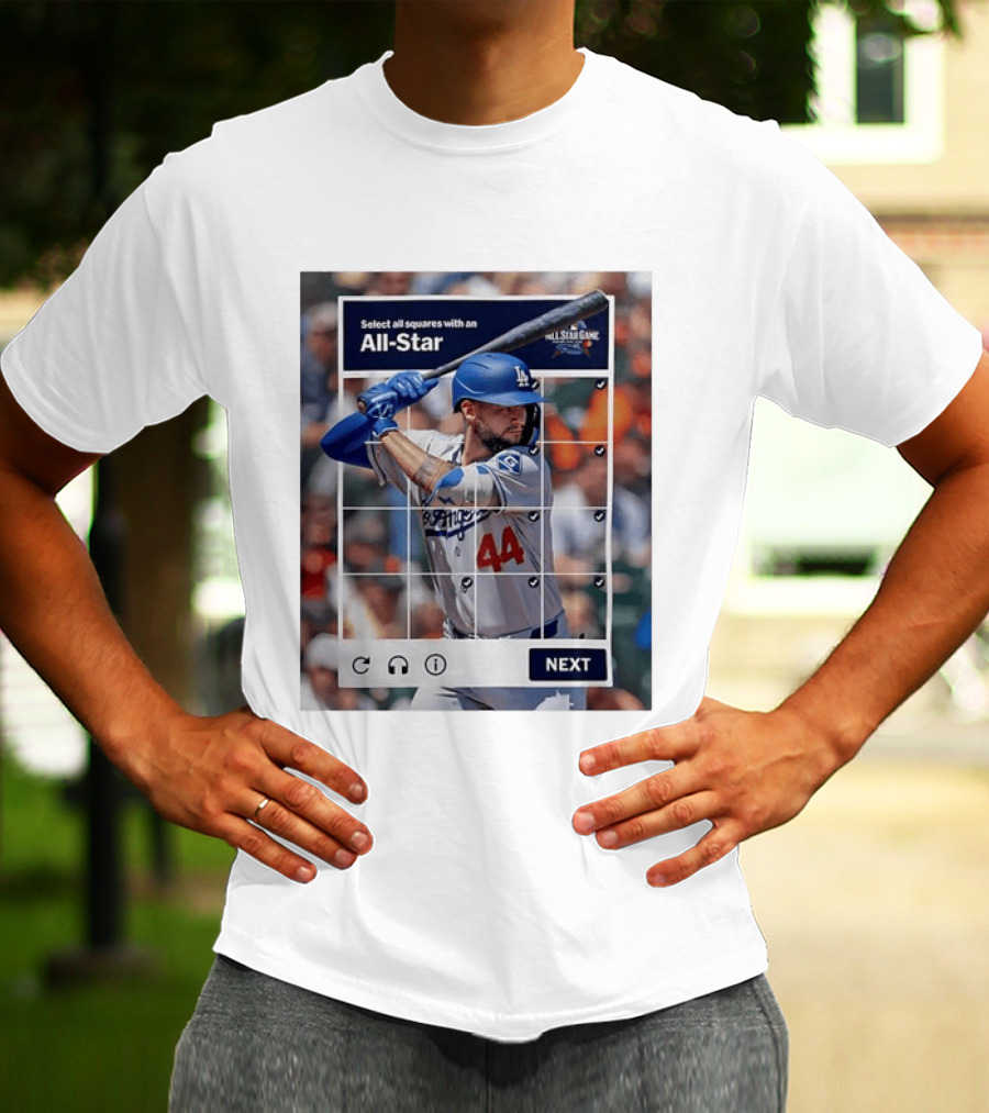 Select All Squares With An All Star Los Angeles Dodgers Baseball Meme T-Shirt