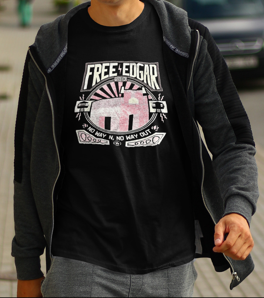 Free Edgar 2013 No Way In No Way Out Vintage Style Prison T-Shirt