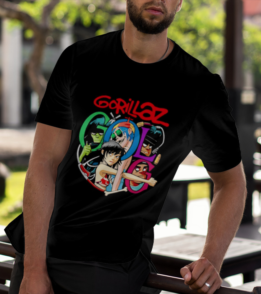 Gorillaz Virtual Rock Band Cartoon Characters T-Shirt