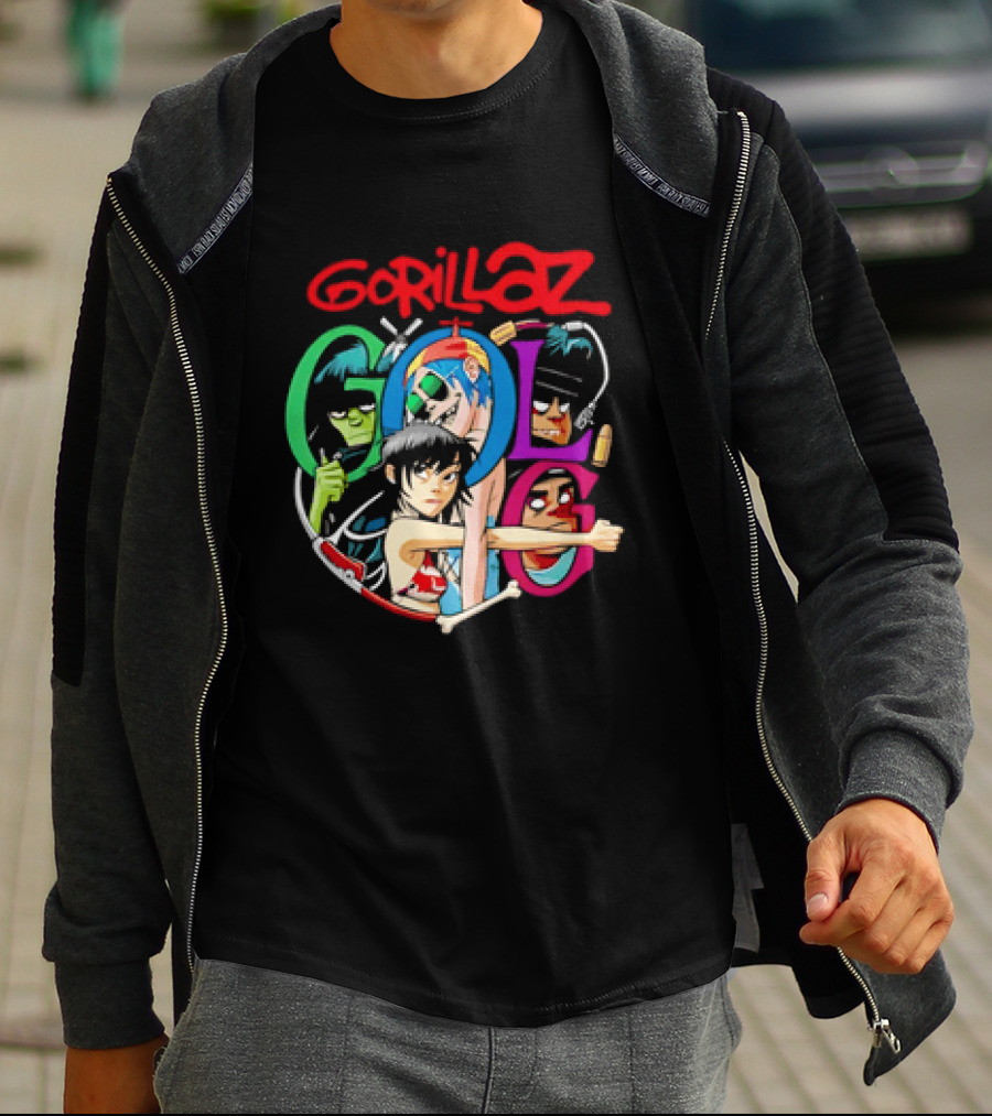 Gorillaz Virtual Rock Band Cartoon Characters T-Shirt