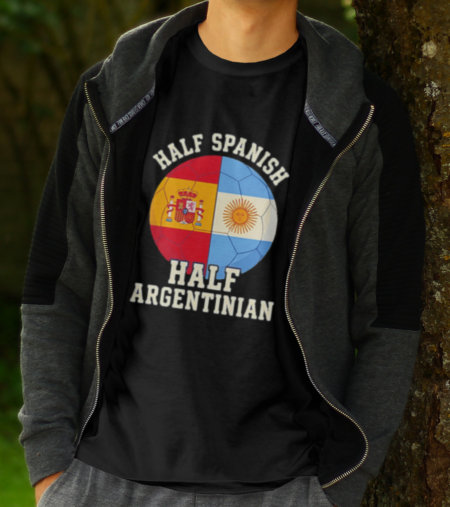 Half Spanish Half Argentinian Flag Ball T-Shirt