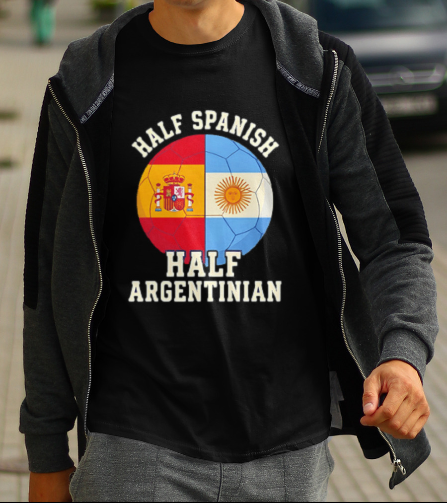 Half Spanish Half Argentinian Flag Ball T-Shirt