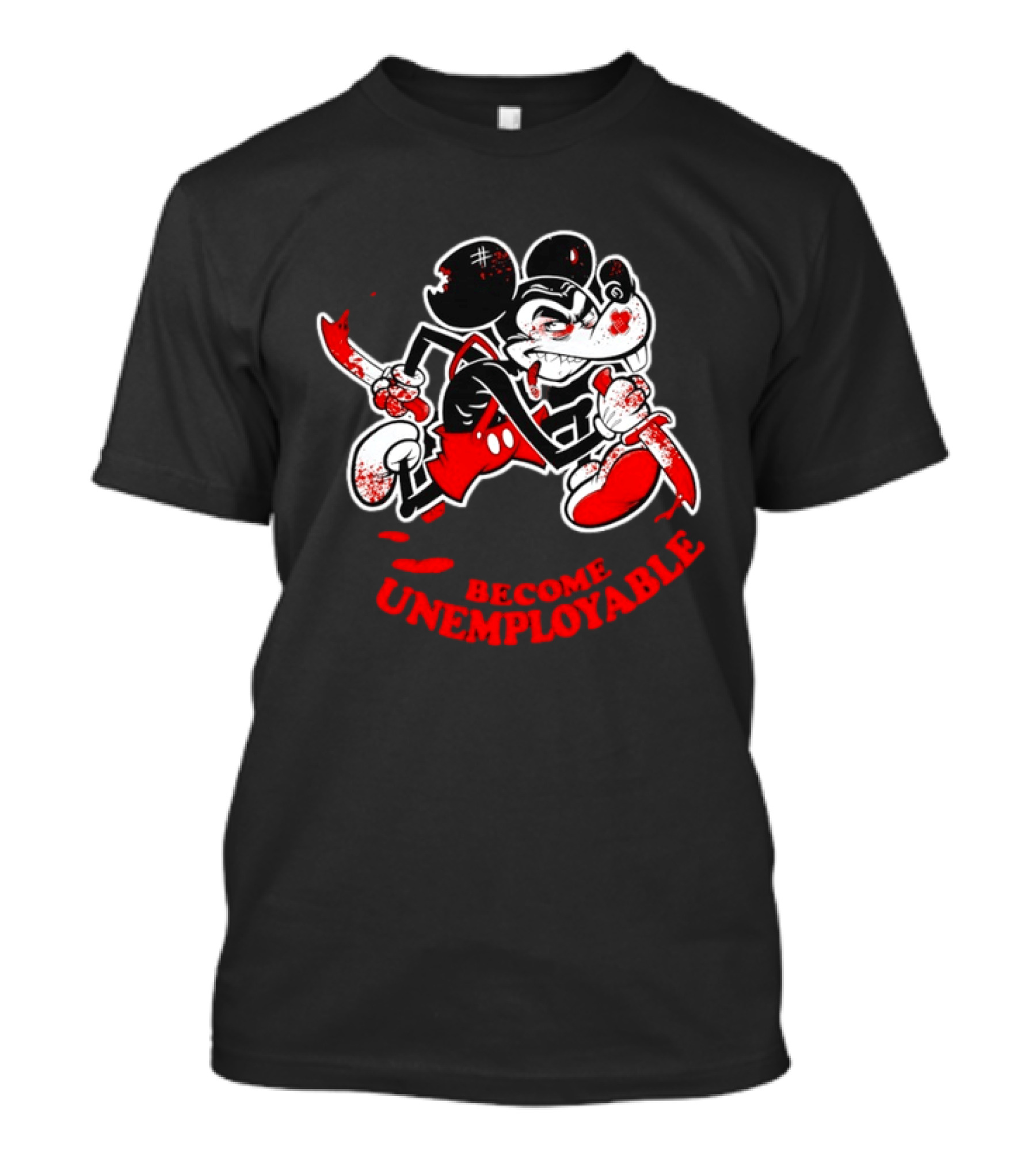 Horror Micket Become Unemployable Vintage Cartoon T-Shirt