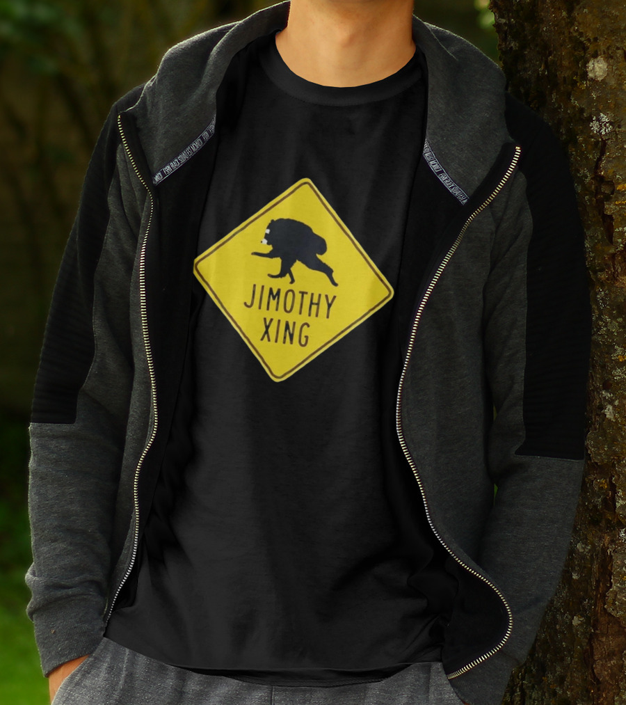 Jimothy Xing Raccoon Sign Crossing T-Shirt