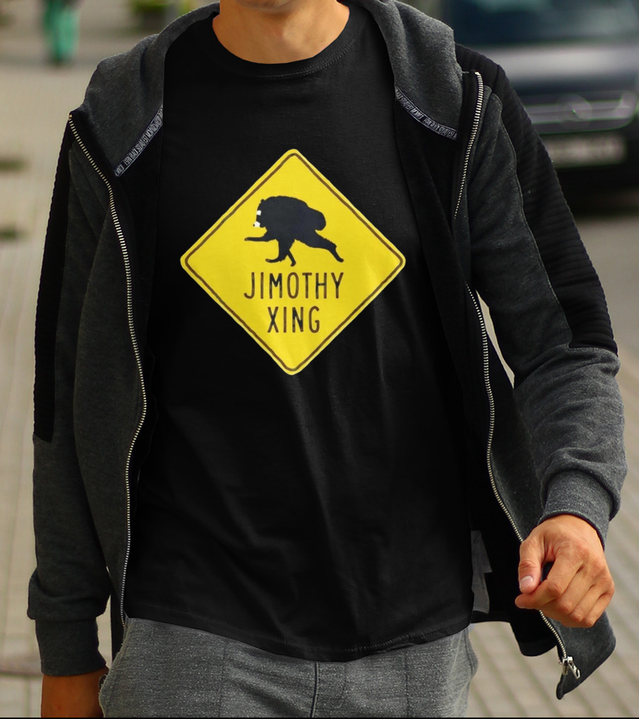 Jimothy Xing Raccoon Sign Crossing T-Shirt