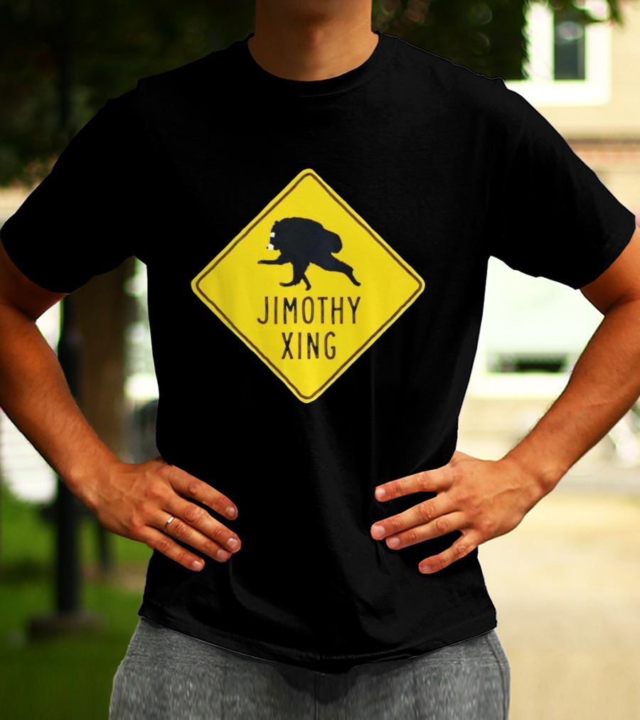 Jimothy Xing Raccoon Sign Crossing T-Shirt
