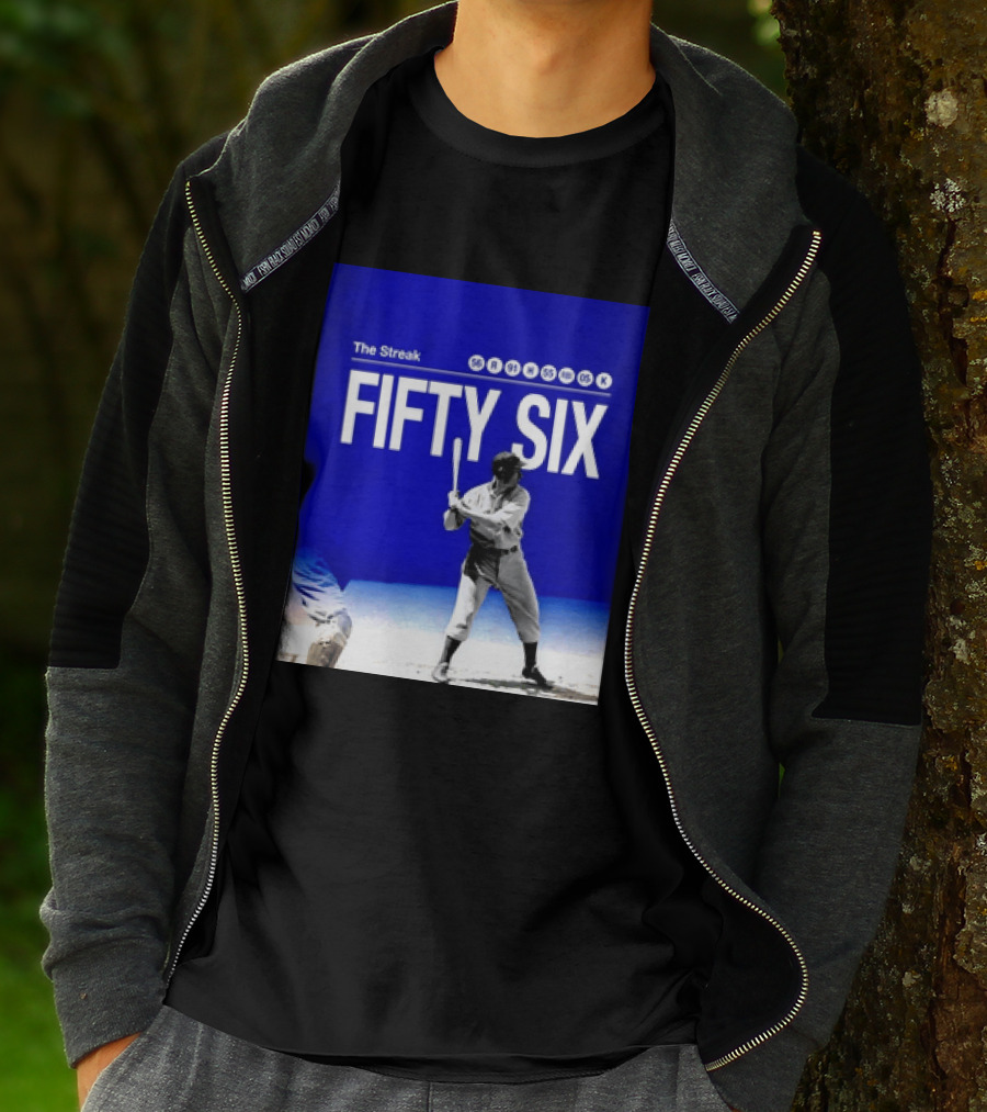 Joe DiMaggio The Streak Fifty Six Baseball Legend Yankees Fifty Six T-Shirt