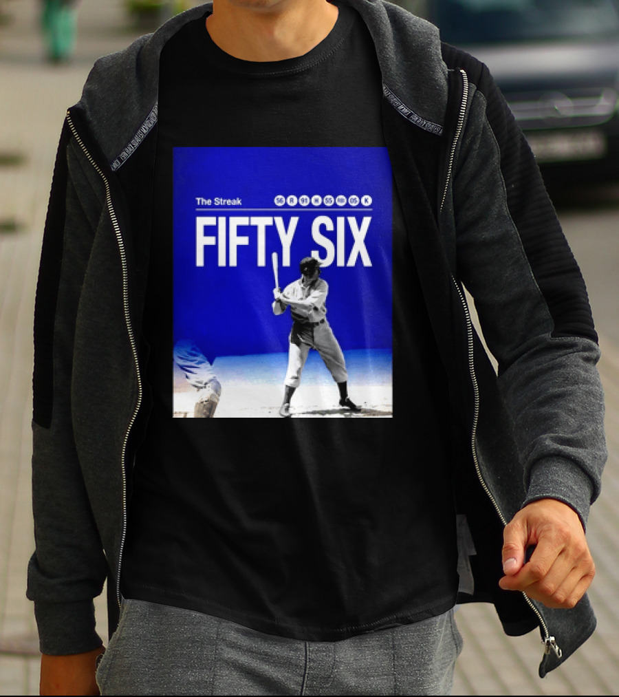 Joe DiMaggio The Streak Fifty Six Baseball Legend Yankees Fifty Six T-Shirt