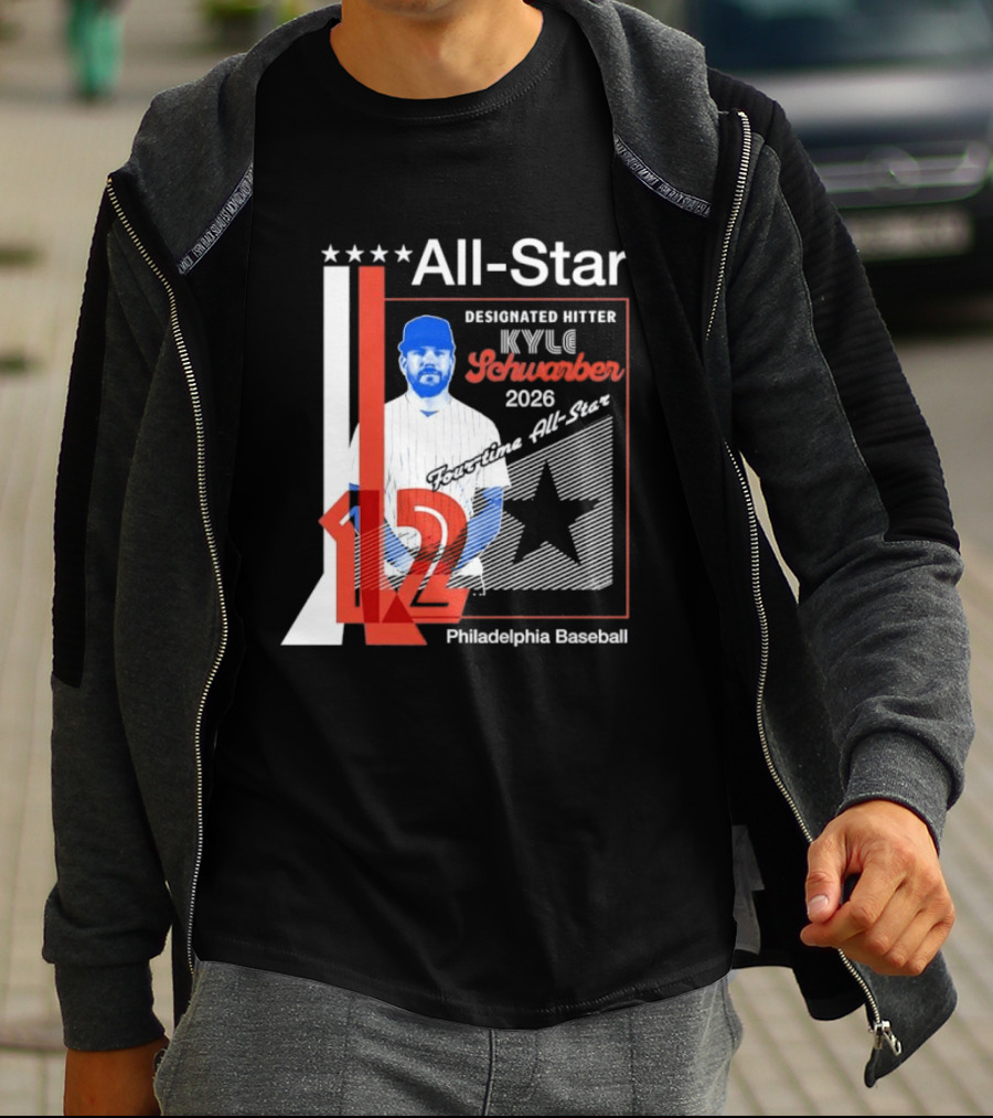Kyle Schwarber Philadelphia Baseball 2026 All Star Designated Hitter Number 12 T-Shirt