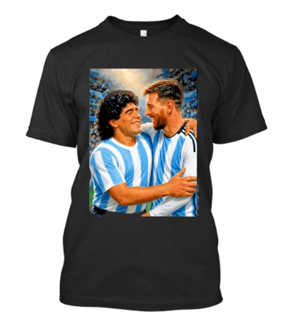 Lionel Messi Maradona Argentina Football Legends Digital T-Shirt