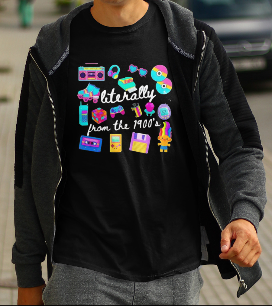 Literally From The 1900s Boombox Cassette Tape Gamer 80s 90s Nostalgia T-Shirt