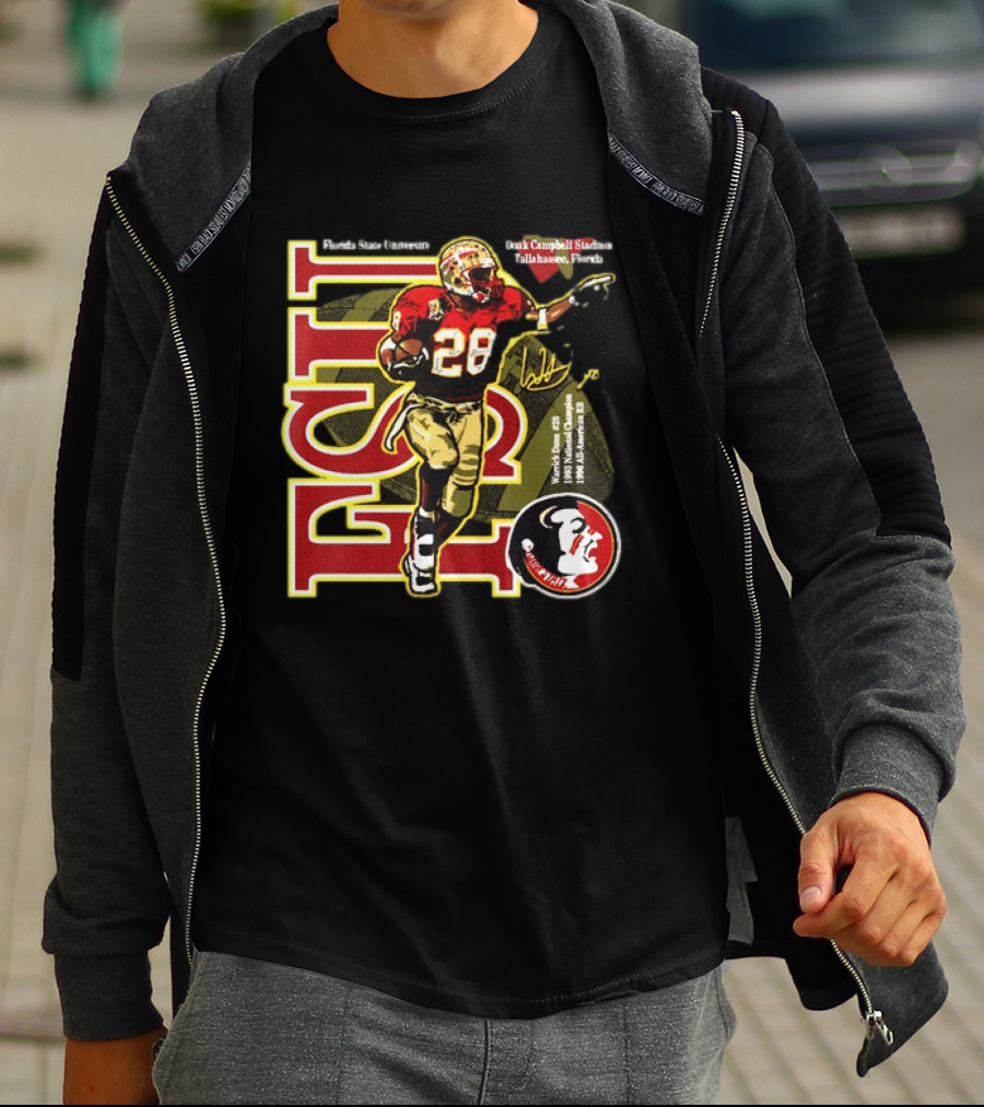 Warrick Dunn Florida State Seminoles 28 Doak Campbell Stadium Tallahassee Florida T-Shirt