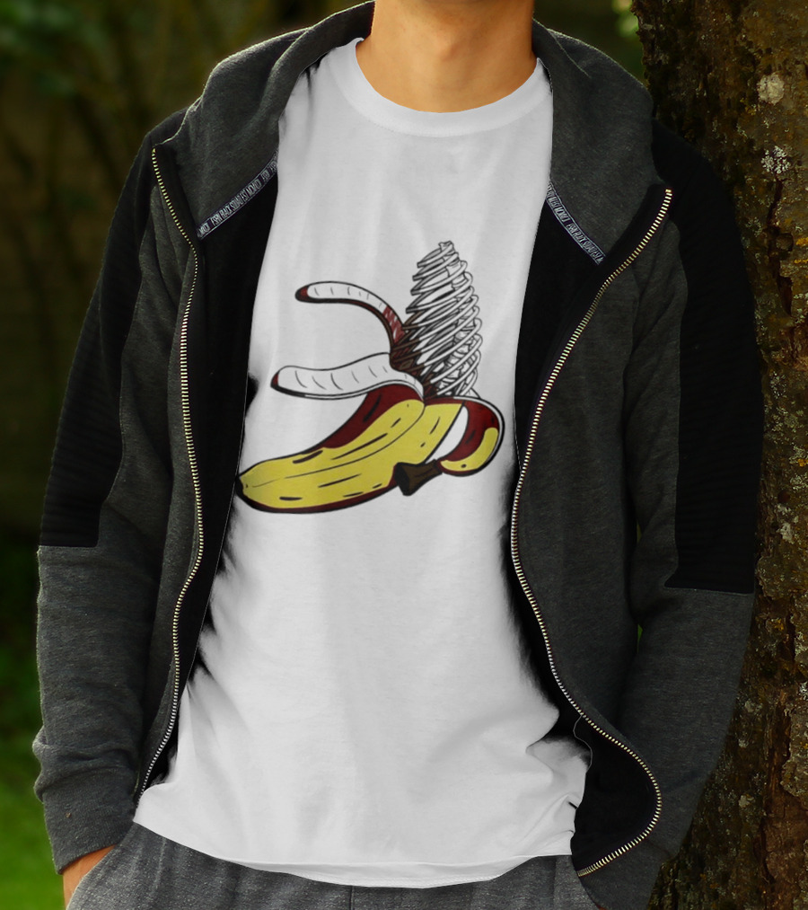 Anatomical Banana Skeleton Surreal Peeled Fruit T-Shirt