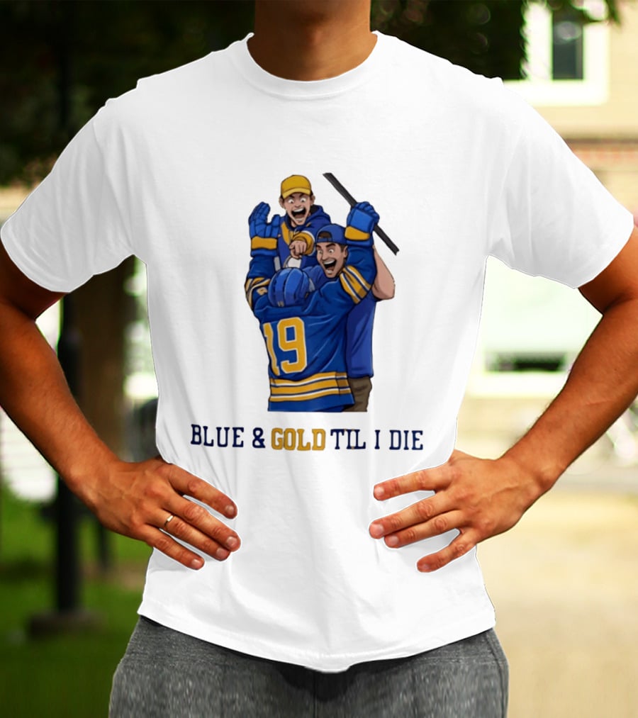 Buffalo Sabres Blue & Gold Til I Die Peyton Krebs 19 Hockey Fans T-Shirt