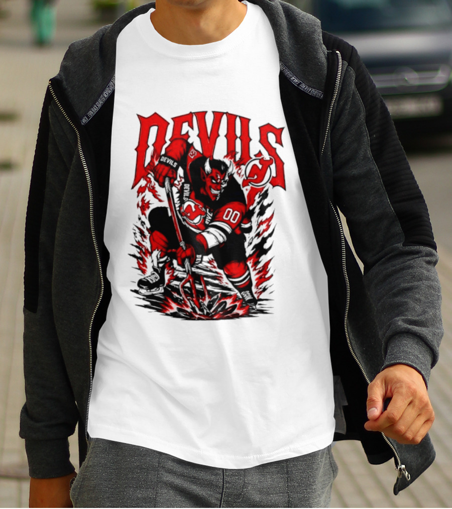 New Jersey Devils NHL Hockey Number 00 Devil Player T-Shirt