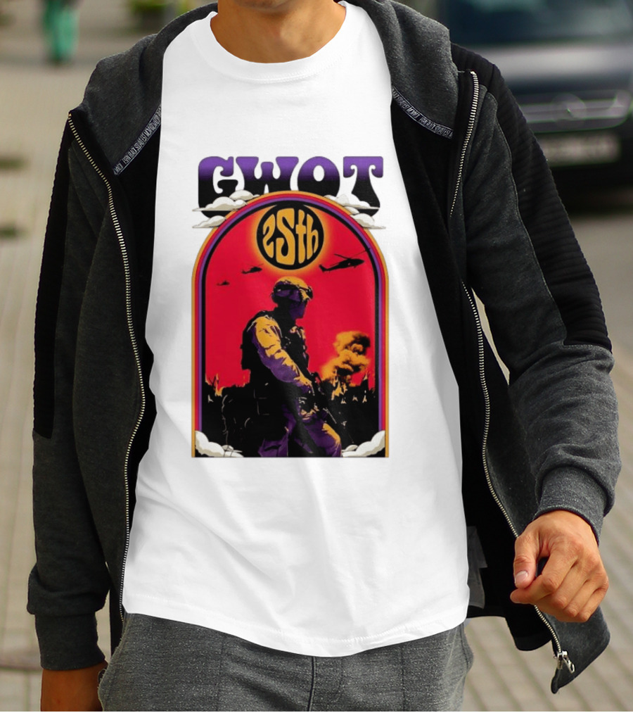 GWOT 25th Anniversary Soldier Helicopters Fire T-Shirt