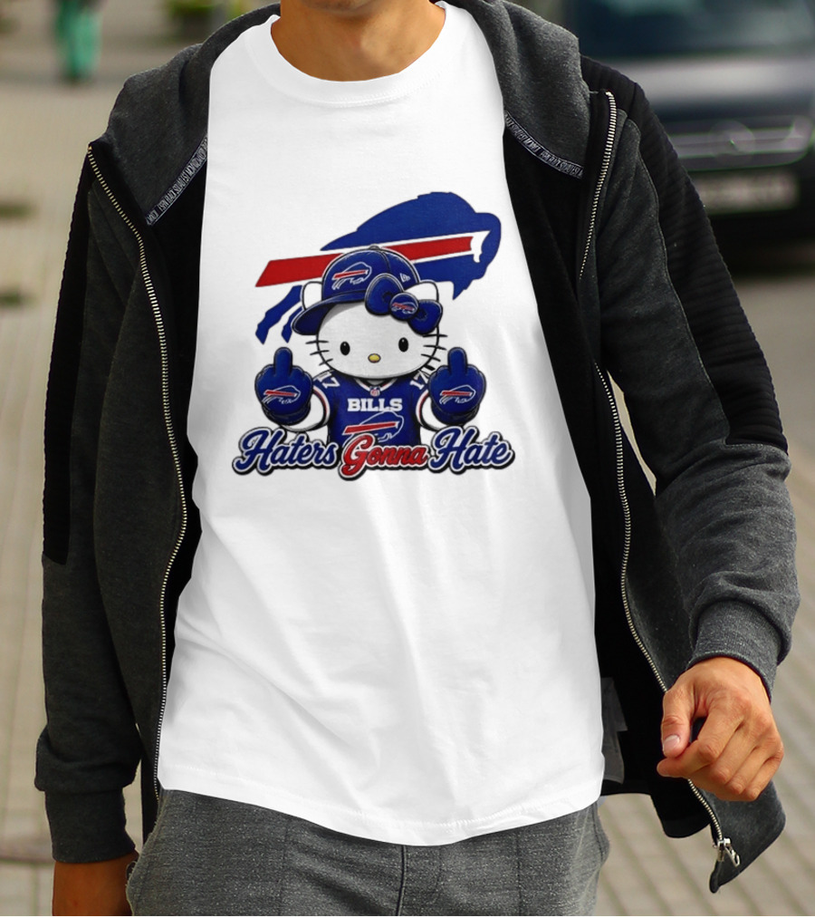 Hello Kitty Bills Haters Gonna Hate Middle Finger T-Shirt