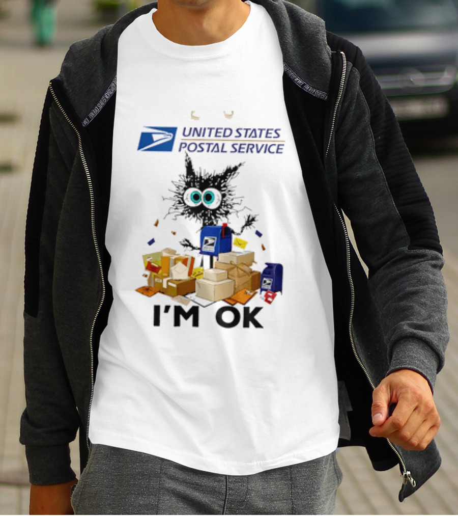 USPS United States Postal Service I'm OK With Cartoon Creature And Packages T-Shirt