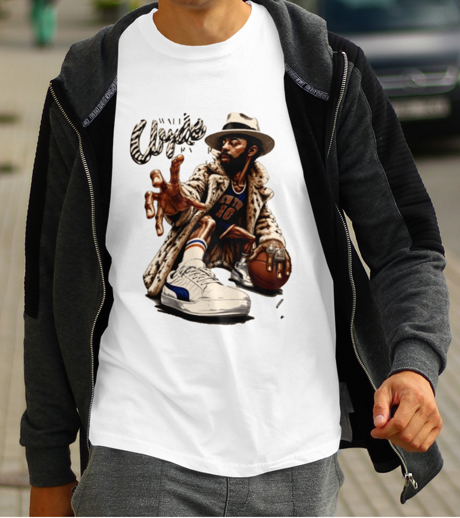Walt Clyde Stylin' Profilin Throwback Knicks 10 Basketball Sneaker T-Shirt