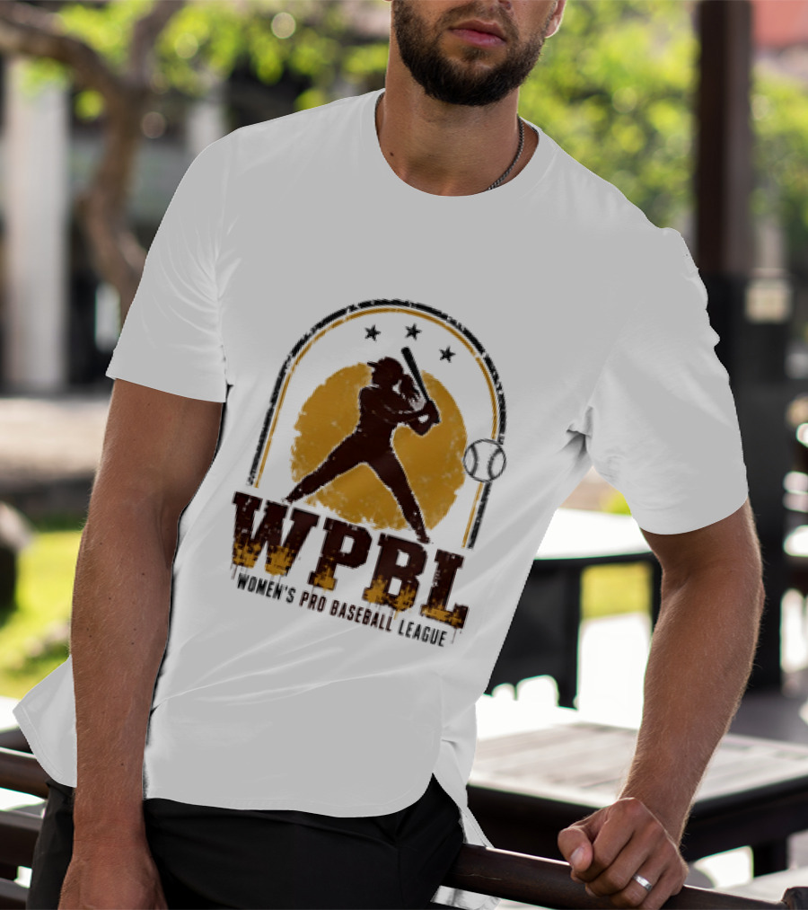 WPBL Women's Pro Baseball League Retro Silhouette Batting T-Shirt