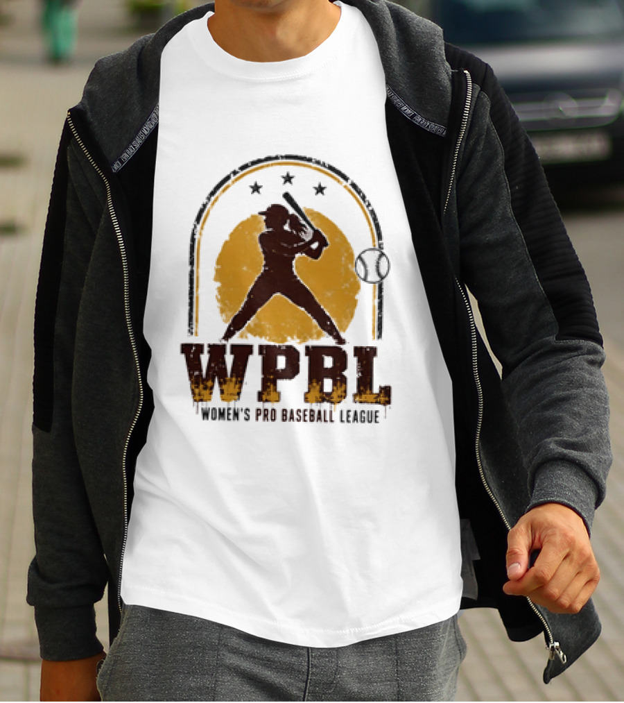 WPBL Women's Pro Baseball League Retro Silhouette Batting T-Shirt