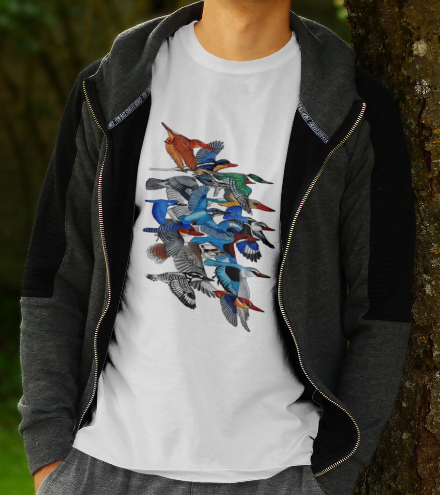 Kingfisher Birds Flying Wildlife Nature Species Collection T-Shirt