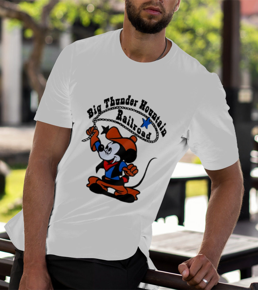 Mickey Mouse Cowboy Lasso Big Thunder Mountain Railroad T-Shirt