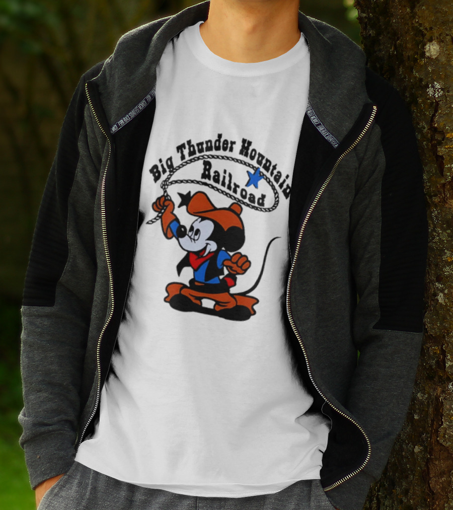 Mickey Mouse Cowboy Lasso Big Thunder Mountain Railroad T-Shirt