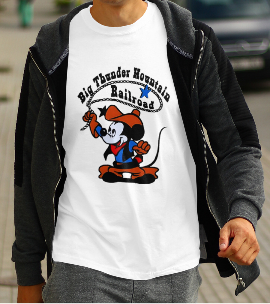 Mickey Mouse Cowboy Lasso Big Thunder Mountain Railroad T-Shirt