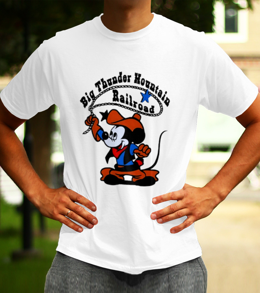 Mickey Mouse Cowboy Lasso Big Thunder Mountain Railroad T-Shirt