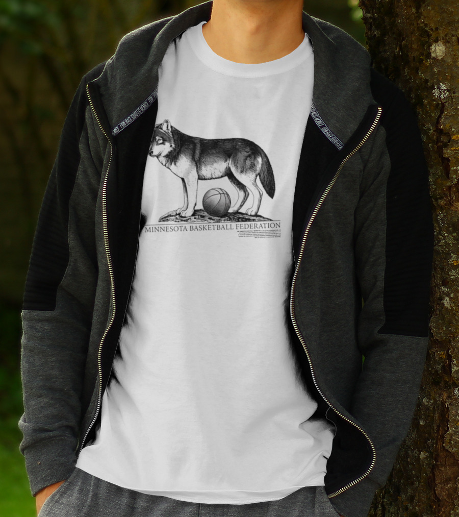 Minnesota Basketball Federation Wolf And Basketball T-Shirt