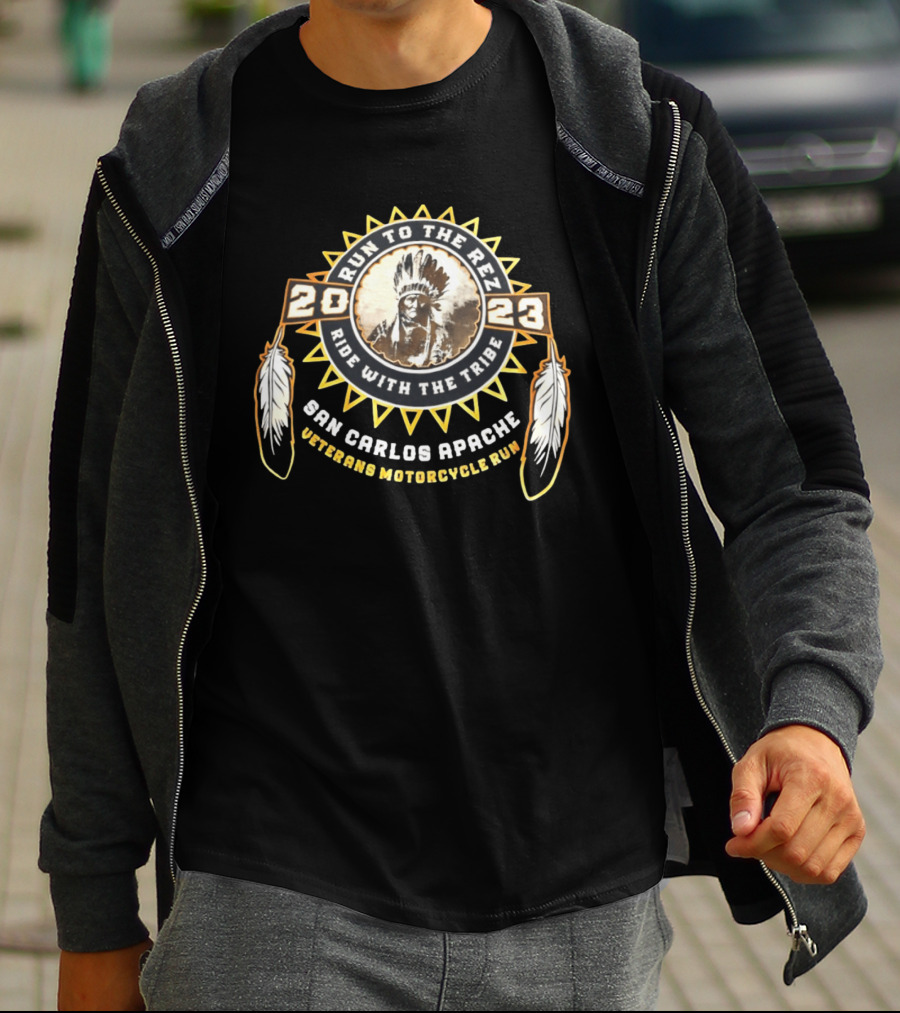 2023 Run To The Rez Ride With The Tribe San Carlos Apache Veterans Motorcycle Run T-Shirt