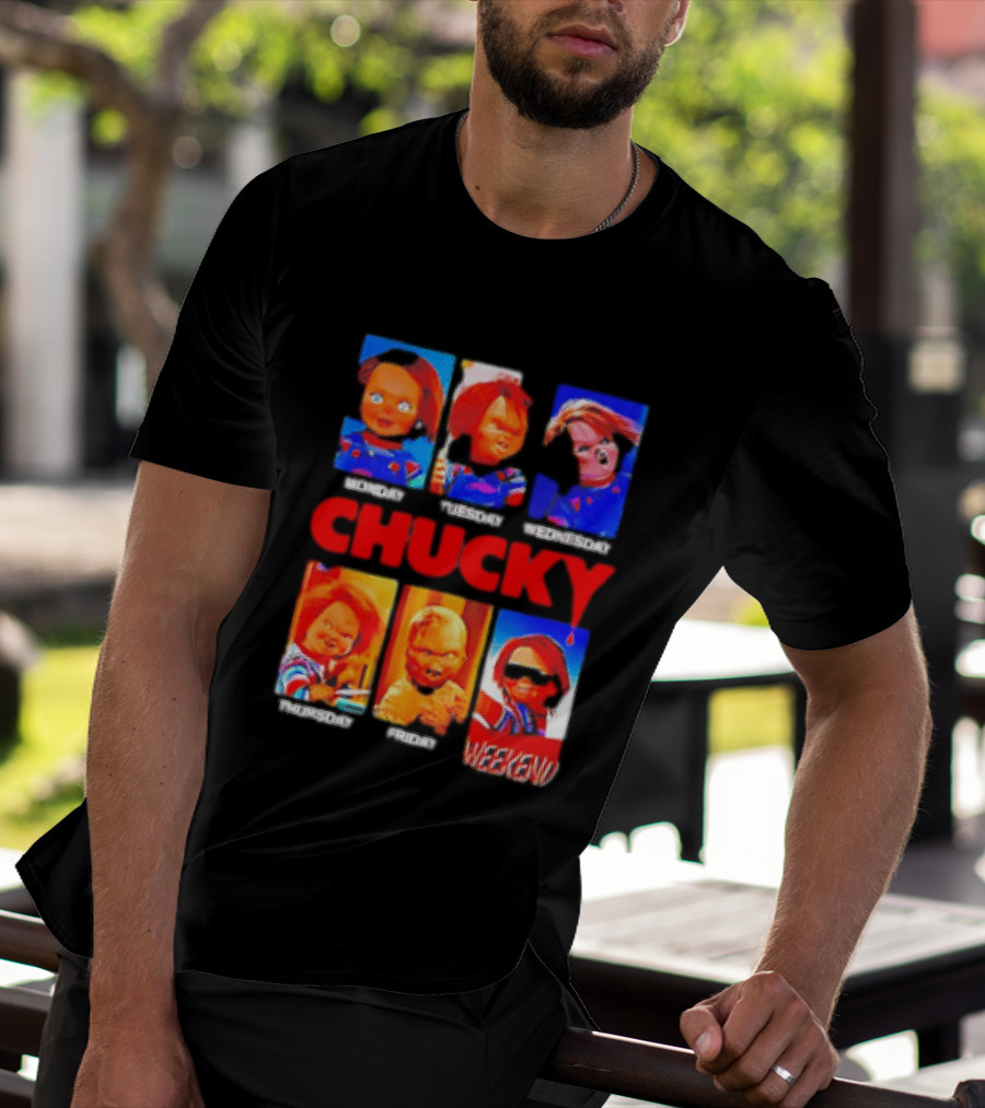 Child's Play Chucky Monday To Weekend Expressions T-Shirt