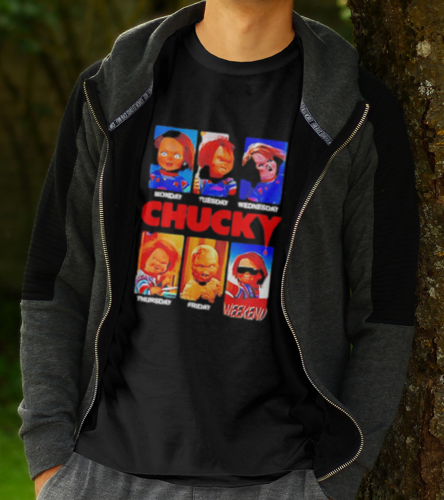 Child's Play Chucky Monday To Weekend Expressions T-Shirt