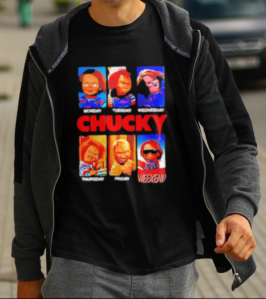Child's Play Chucky Monday To Weekend Expressions T-Shirt