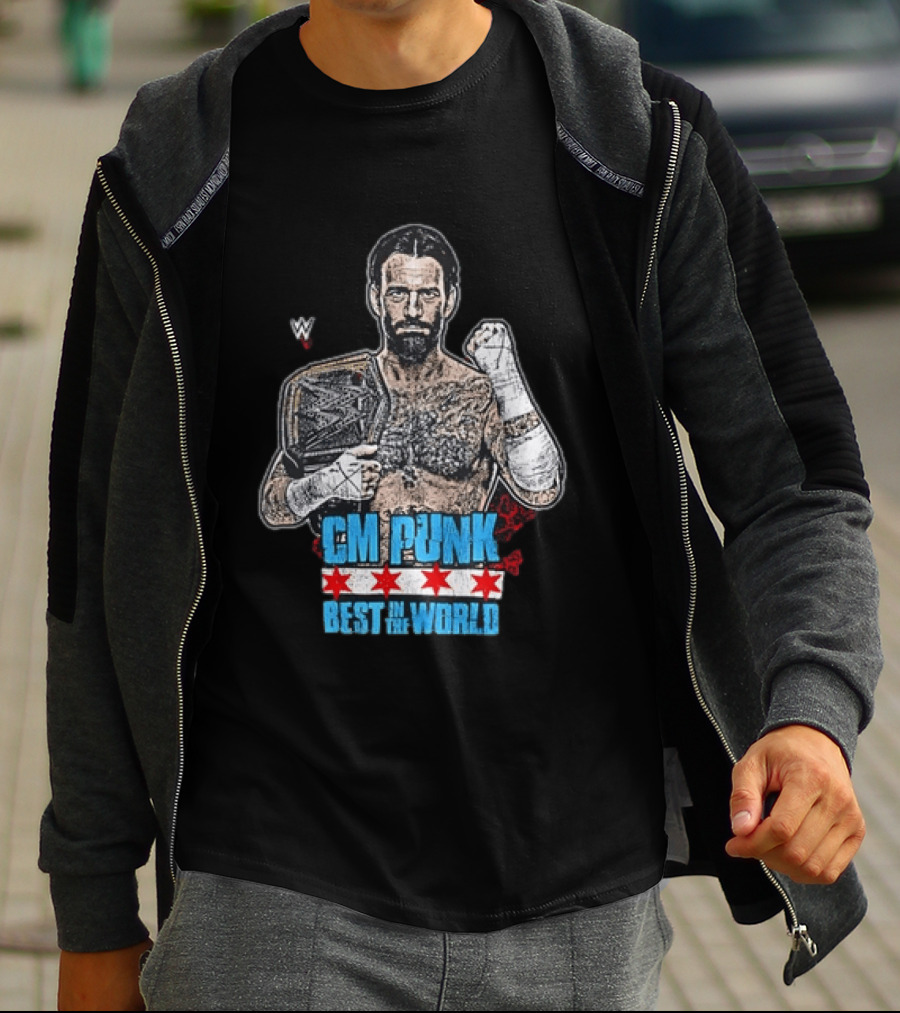 CM PUNK Best In The World Chicago Stars Wrestling Champion T-Shirt